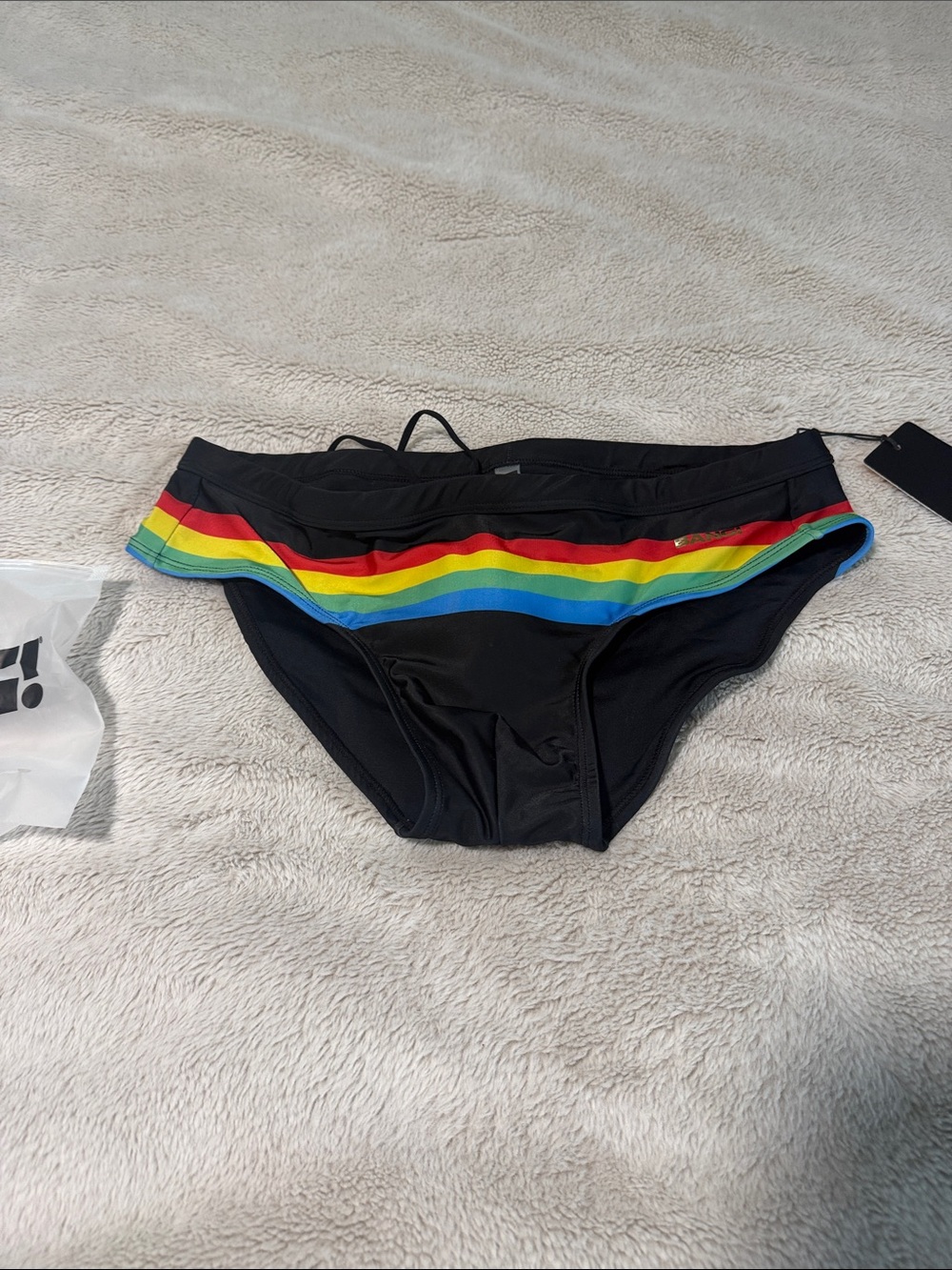 BANG Swim Briefs with Rainbow Stripe